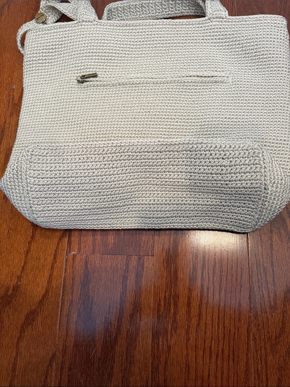 Cream Crochet Tote with Colorful Embroidered Fish  the Sal - Picture 3 of 4